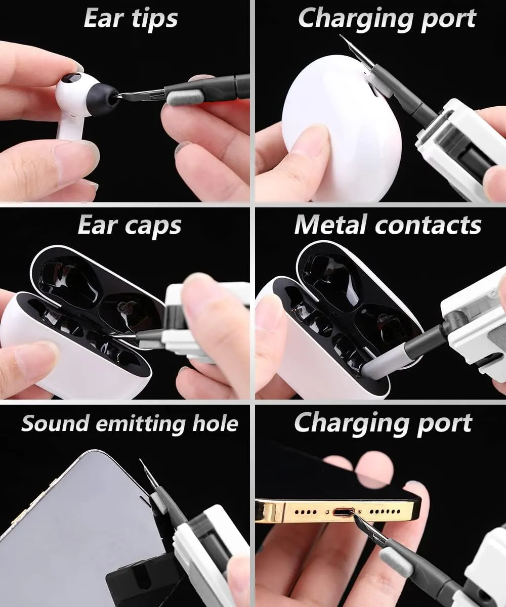 11Pcs Keyboard, Earbuds, Camera Lens, and Laptop Cleaning Brush Kit