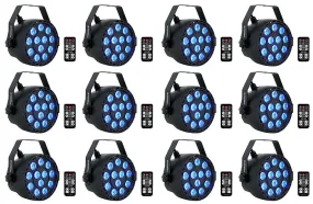 12 Rockville RockPAR TRI LED RGB Compact Par Can DJ DMX Wash Lights Remote Black (12) ROCKPAR TRI BLACK