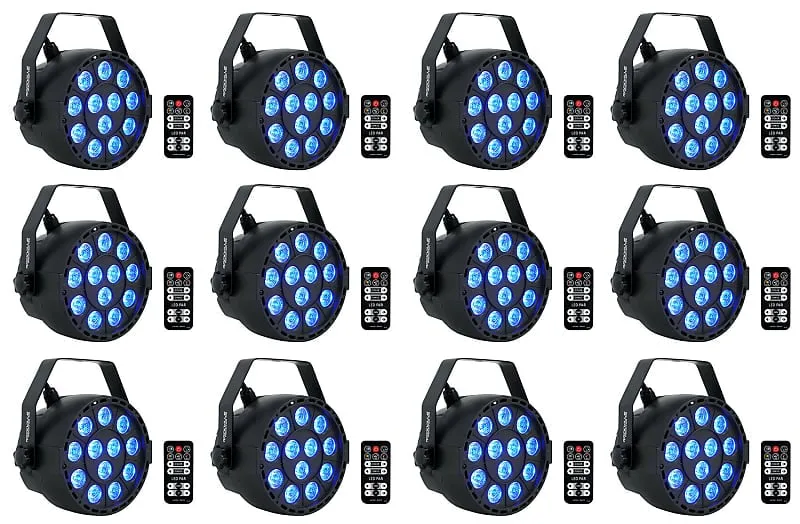 12 Rockville RockPAR TRI LED RGB Compact Par Can DJ DMX Wash Lights Remote Black (12) ROCKPAR TRI BLACK