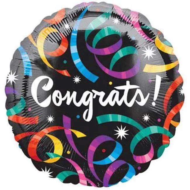 18" Congrats Streamers Mylar Balloon