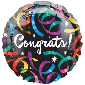 18" Congrats Streamers Mylar Balloon