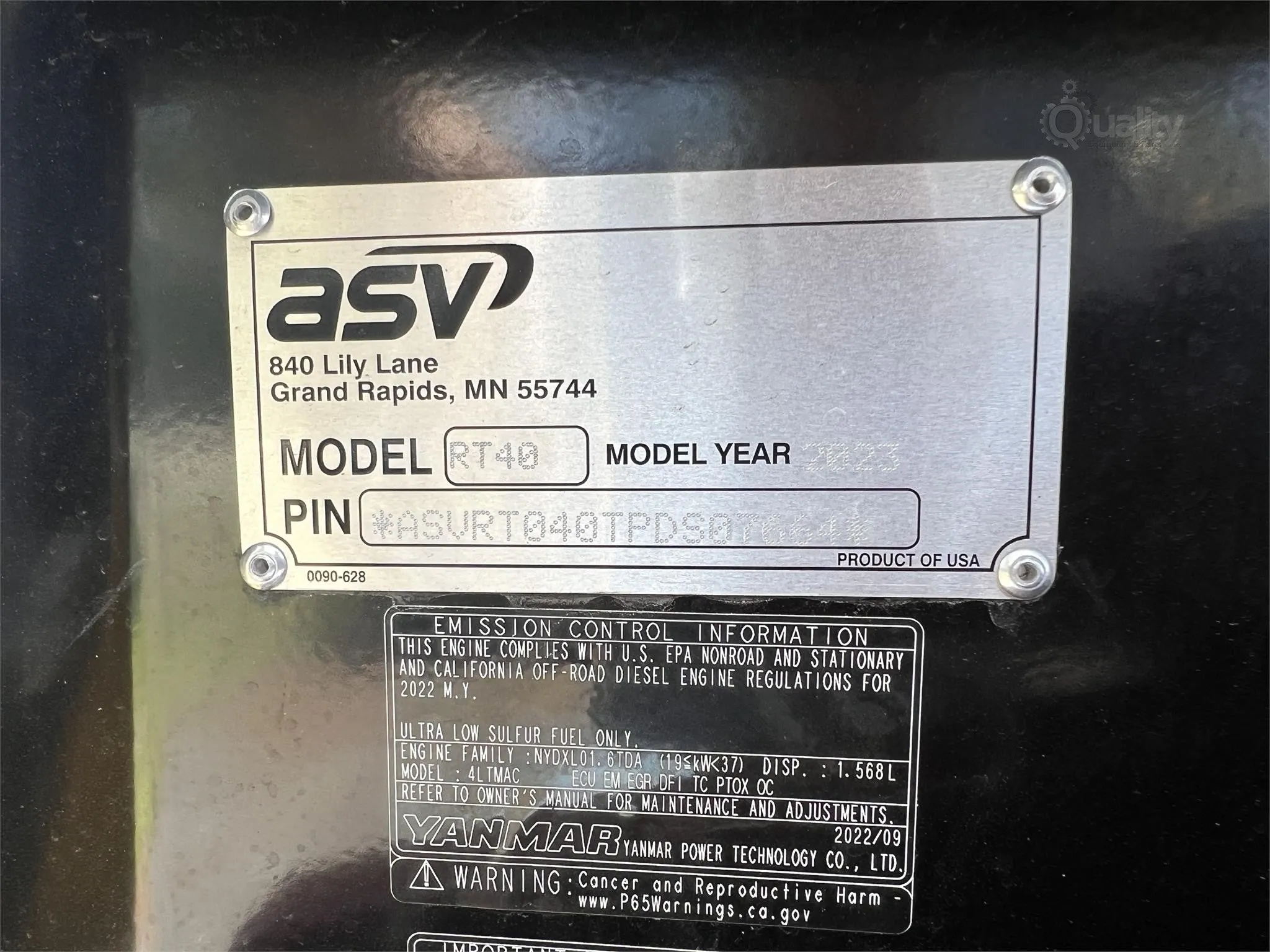2024 Asv Posi-Track RT40 | 38.2 HP Engine | Track Skid Steer