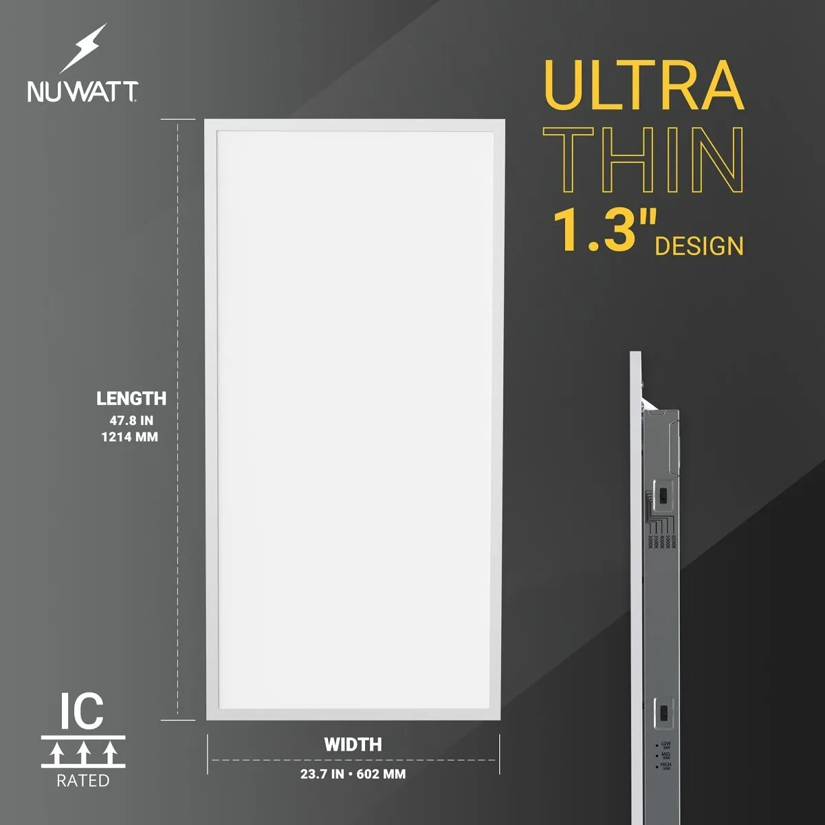 2x4 LED Drop Ceiling Lights Backlit Panel - 3CCT 3000K - 5000K - 5500LM - 4 Pack