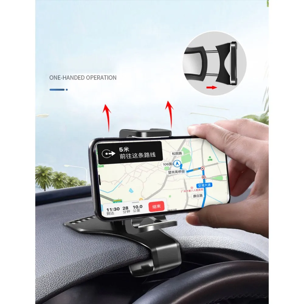 3 in 1 Car GPS Smartphone Holder: Dashboard / Visor Clamp   AC Grid Clip for BLU Dash Music Jr - Black