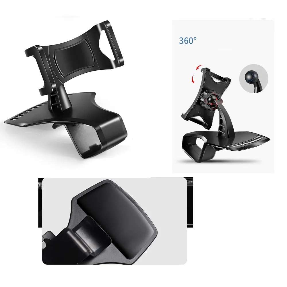 3 in 1 Car GPS Smartphone Holder: Dashboard / Visor Clamp   AC Grid Clip for Micromax A88, Canvas Music - Black