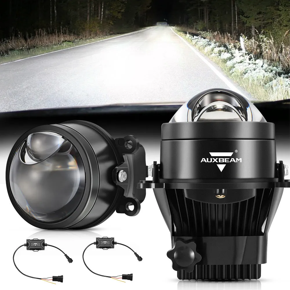 3 Inch 90W Bi-LED Projector Lens Fog Light 6000K Hyperboloid Lens Fog Light With Matrix Auxiliary Beam For Toyota/Honda | 2 PCS/Set
