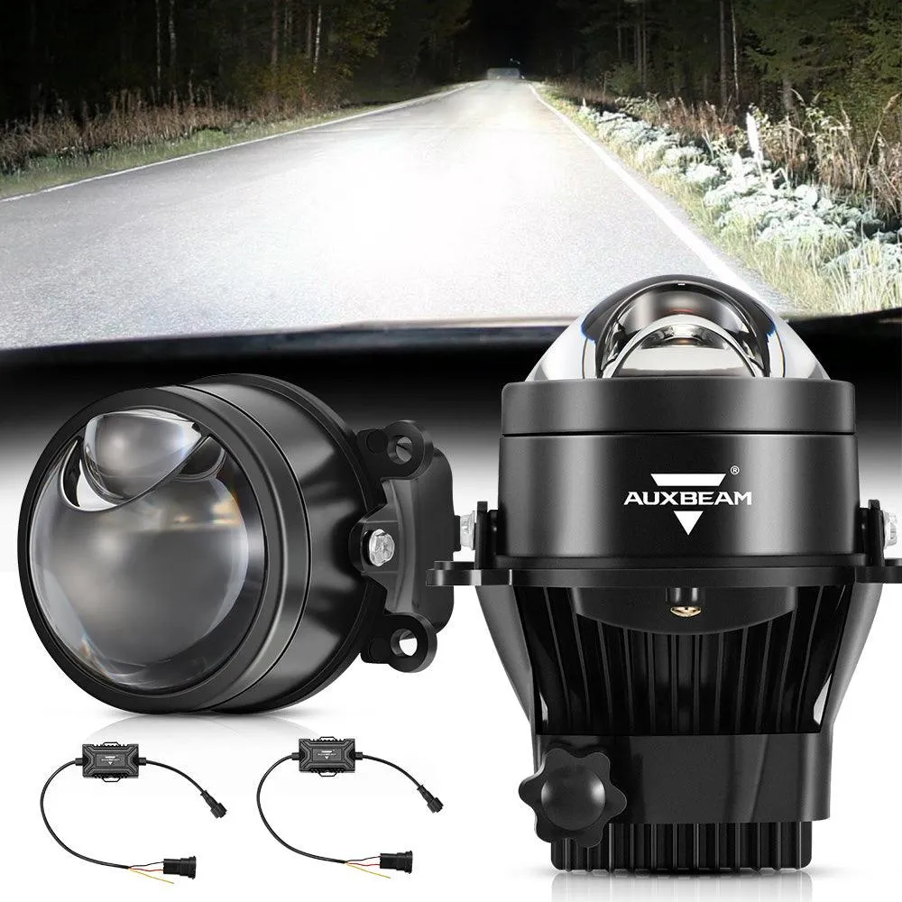 3 Inch 90W Bi-LED Projector Lens Fog Light 6000K Hyperboloid Lens Fog Light With Matrix Auxiliary Beam For Toyota/Honda | 2 PCS/Set