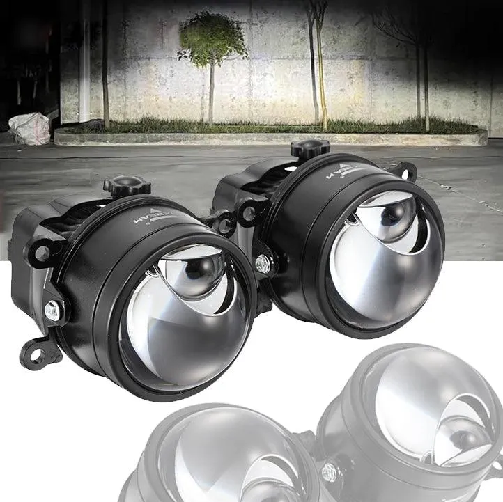 3 Inch 90W Bi-LED Projector Lens Fog Light 6000K Hyperboloid Lens Fog Light With Matrix Auxiliary Beam For Toyota/Honda | 2 PCS/Set