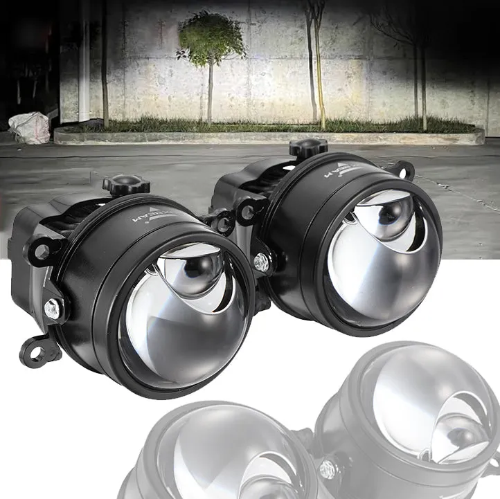 3 Inch 90W Bi-LED Projector Lens Fog Light 6000K Hyperboloid Lens Fog Light With Matrix Auxiliary Beam For Toyota/Honda | 2 PCS/Set