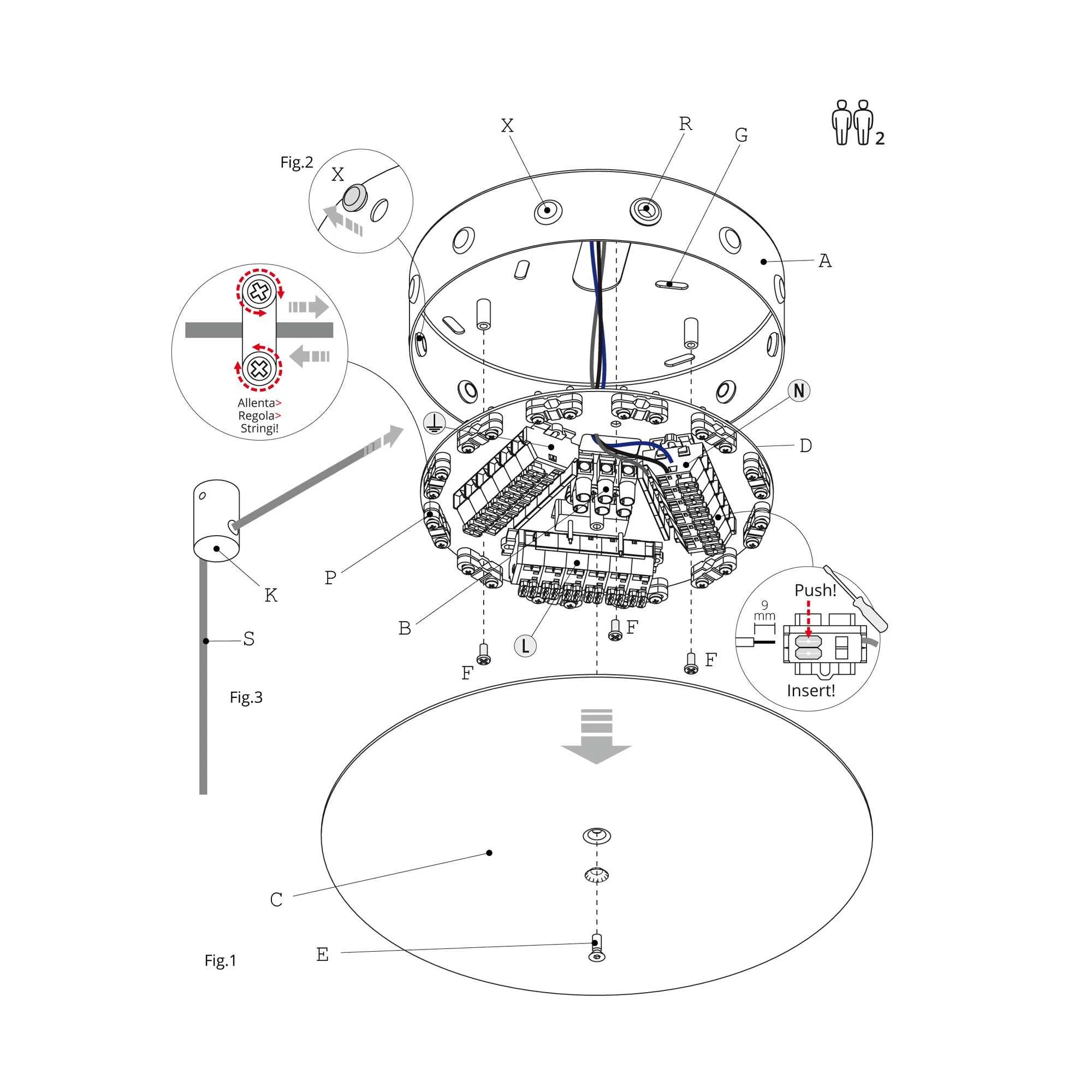 4 Lights Radial Cluster