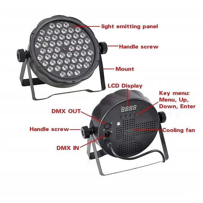 4 X 54 LEDs Professional DMX-512 RGB LED Strobe Stage PAR Lights 9 in 1