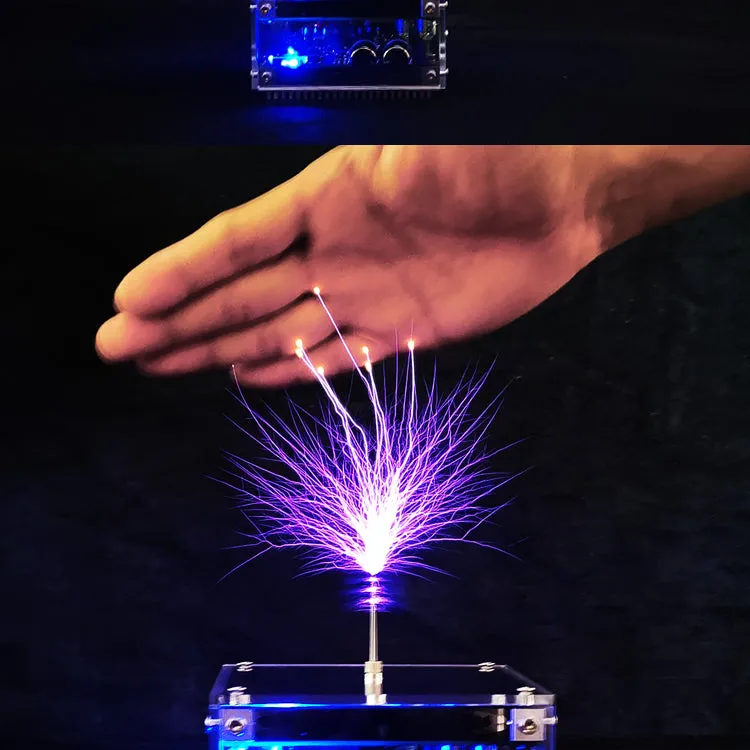 48V2A 10CM Flat-panel Bluetooth Music Tesla Coil Plasma Loudspeaker Touchable Lightning Christmas Gift