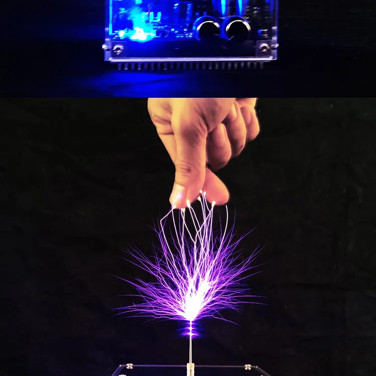 48V2A 10CM Flat-panel Bluetooth Music Tesla Coil Plasma Loudspeaker Touchable Lightning Christmas Gift