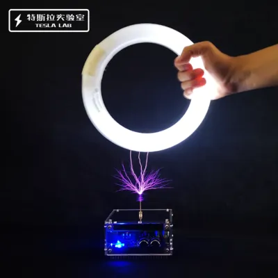 48V2A 10CM Flat-panel Bluetooth Music Tesla Coil Plasma Loudspeaker Touchable Lightning Christmas Gift
