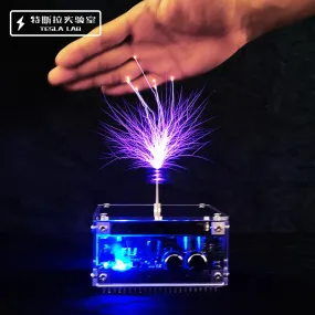 48V2A 10CM Flat-panel Bluetooth Music Tesla Coil Plasma Loudspeaker Touchable Lightning Christmas Gift