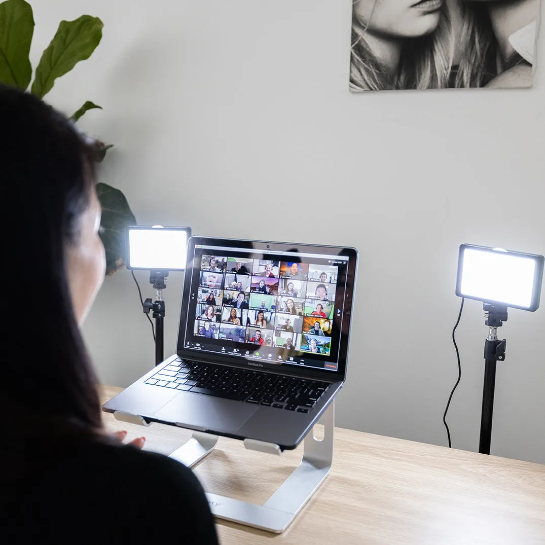 5.5" LED Photography Video Youtube Zoom Lighting Kit with Floor Stands - Crystal Air - Bundle