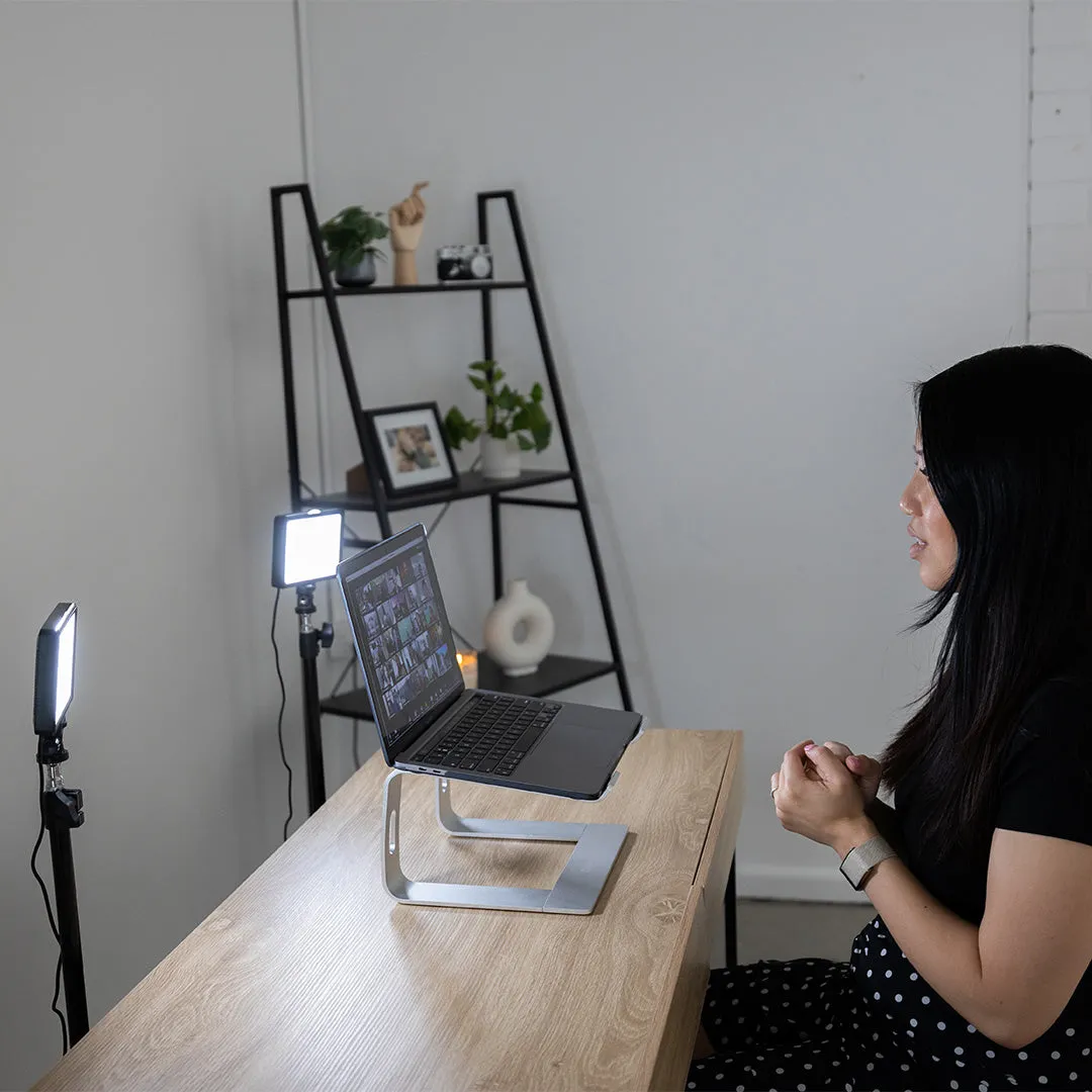 5.5" LED Photography Video Youtube Zoom Lighting Kit with Floor Stands - Crystal Air - Bundle