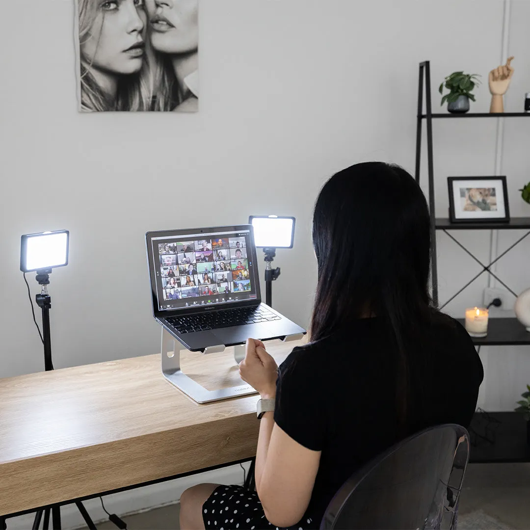 5.5" LED Photography Video Youtube Zoom Lighting Kit with Floor Stands - Crystal Air - Bundle