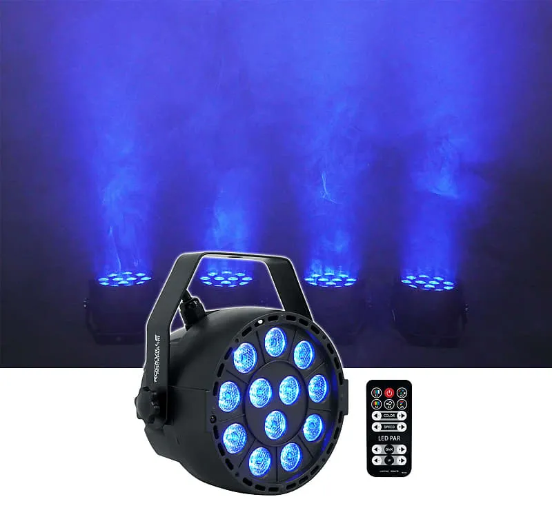 6) Rockville RockPAR TRI LED RGB Compact Par Can DJ DMX Wash Lights Remote Black (6) ROCKPAR TRI BLACK