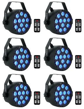 6) Rockville RockPAR TRI LED RGB Compact Par Can DJ DMX Wash Lights Remote Black (6) ROCKPAR TRI BLACK