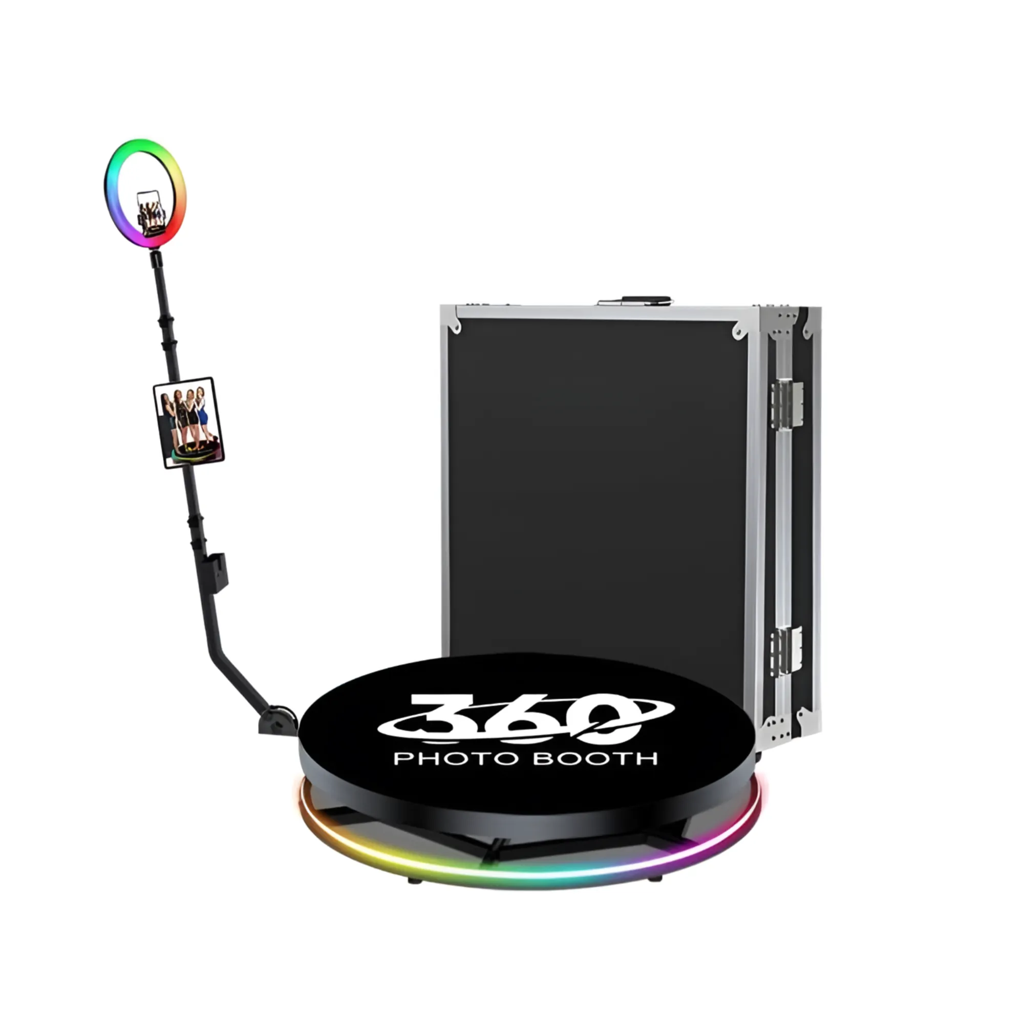 68 cm 360-Degree Photo Booth RGB - Slow Motion Rotating Portable Selfie Platform