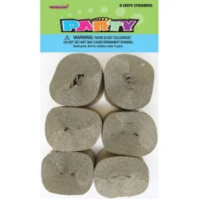 6pk Crepe Streamers - Metallic Gold
