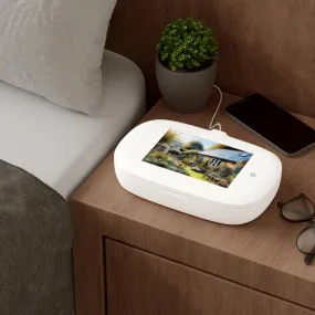 A wooden hut and a cute  garden in the rural UV Phone Sanitizer and Wireless Charging Pad