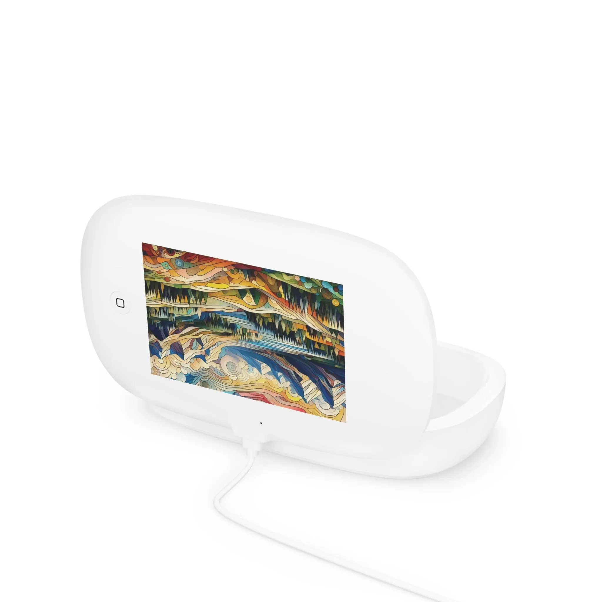 Abstract colorful countryside landscape UV Phone Sanitizer and Wireless Charging Pad