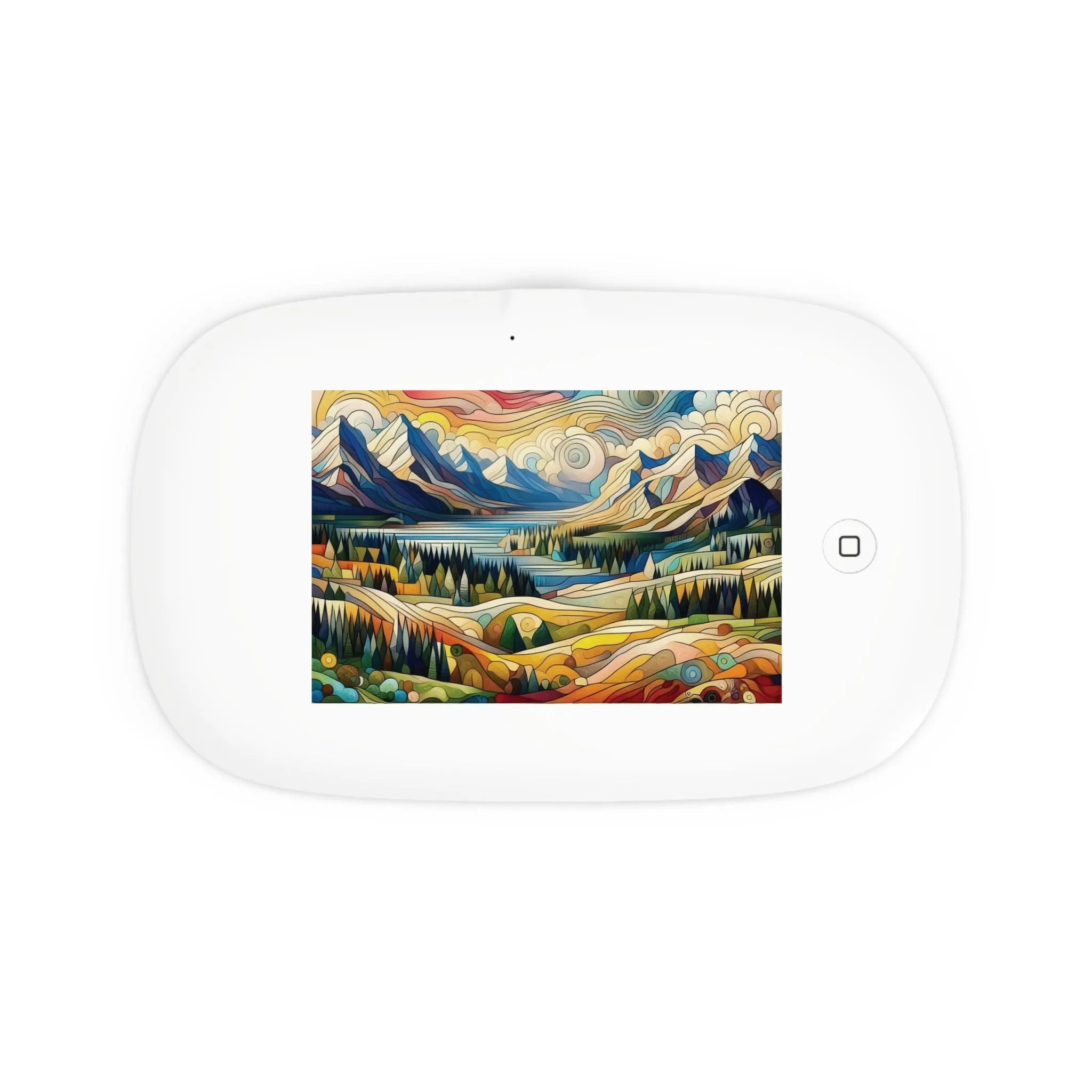 Abstract colorful countryside landscape UV Phone Sanitizer and Wireless Charging Pad