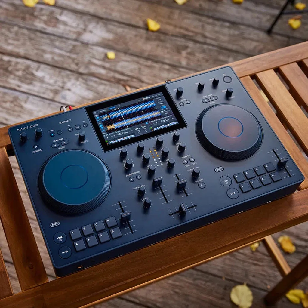 AlphaTheta Omnis Duo 2-deck Portable Battery-Powered All-in-One DJ System with Bluetooth