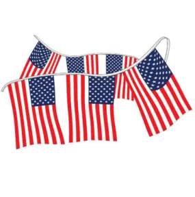 American Flag Pennants Streamers 60' Strings