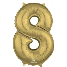 Anagram White Gold Mid-Size Number Foil Balloon - 8