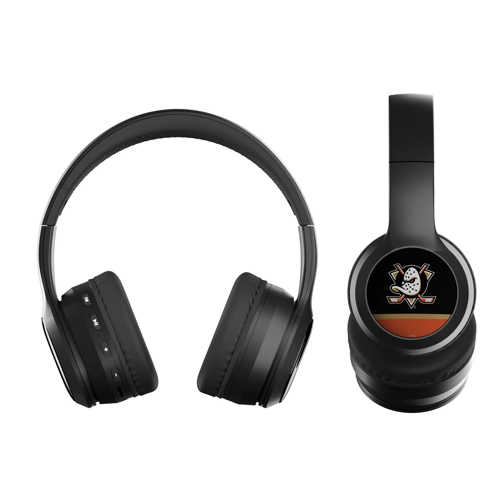 Anaheim Ducks Stripe Wireless Over-Ear BT Headphones With Case