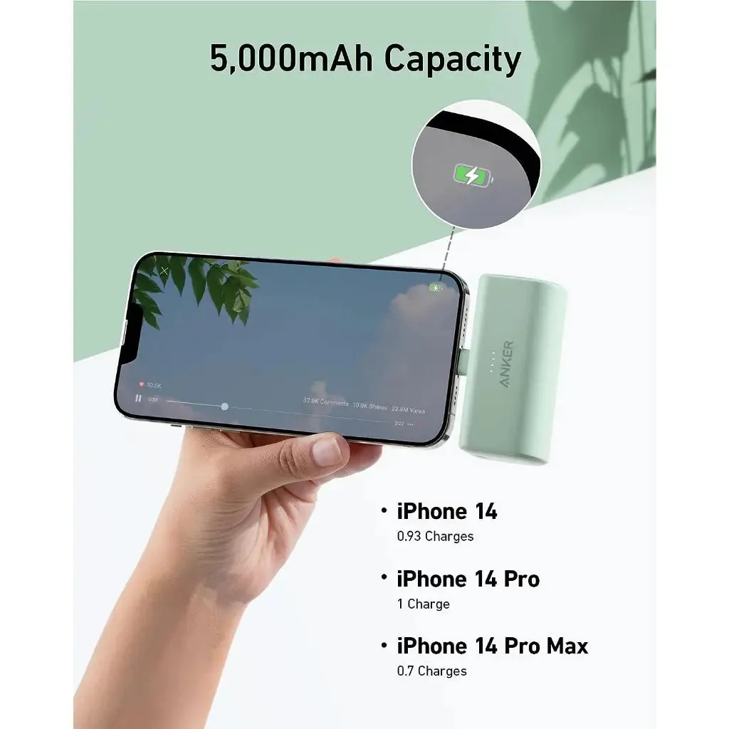 Anker Power Bank 621 Powercore 5000mAh 12W Lightning MFI Connector Portable Charger A1645