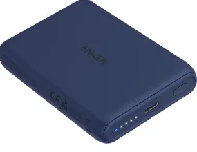 Anker Power Bank PowerCore Magnetic 5K 521 Magnetic Battery, 5000 mAh Magnetic Wireless Portable Charger with USB-C Cable - Blue