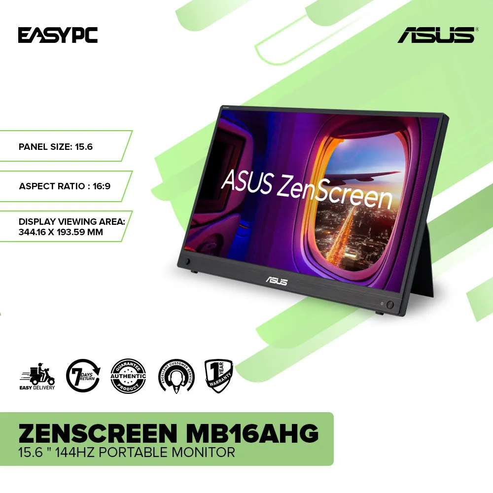 ASUS ZenScreen MB16AHG 15.6  144Hz Portable Monitor