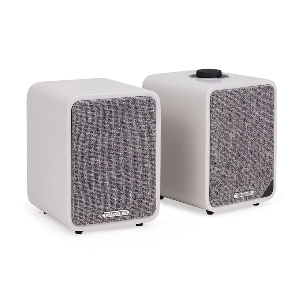 Audio Technica AT-LP70XBT Fully Automatic Bluetooth Wireless Turntable White with Ruark MR1 MK2 Active Bluetooth Speakers Grey HiFi Package