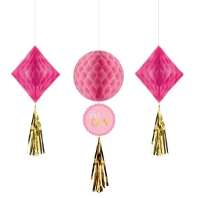 Baby Shower Girl Honeycomb Decorations