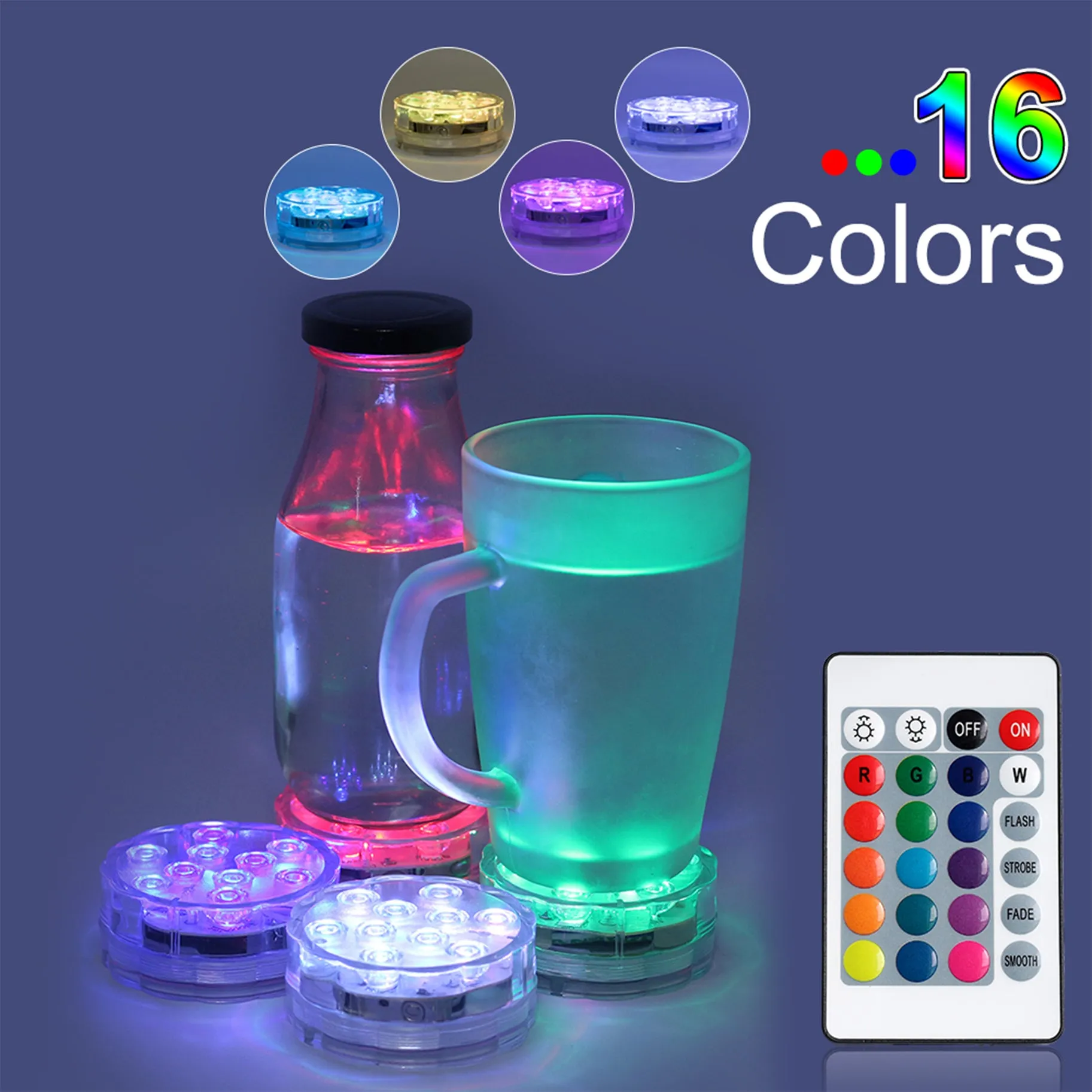 Battery Operated LED Submersible Lights(1 Packs)