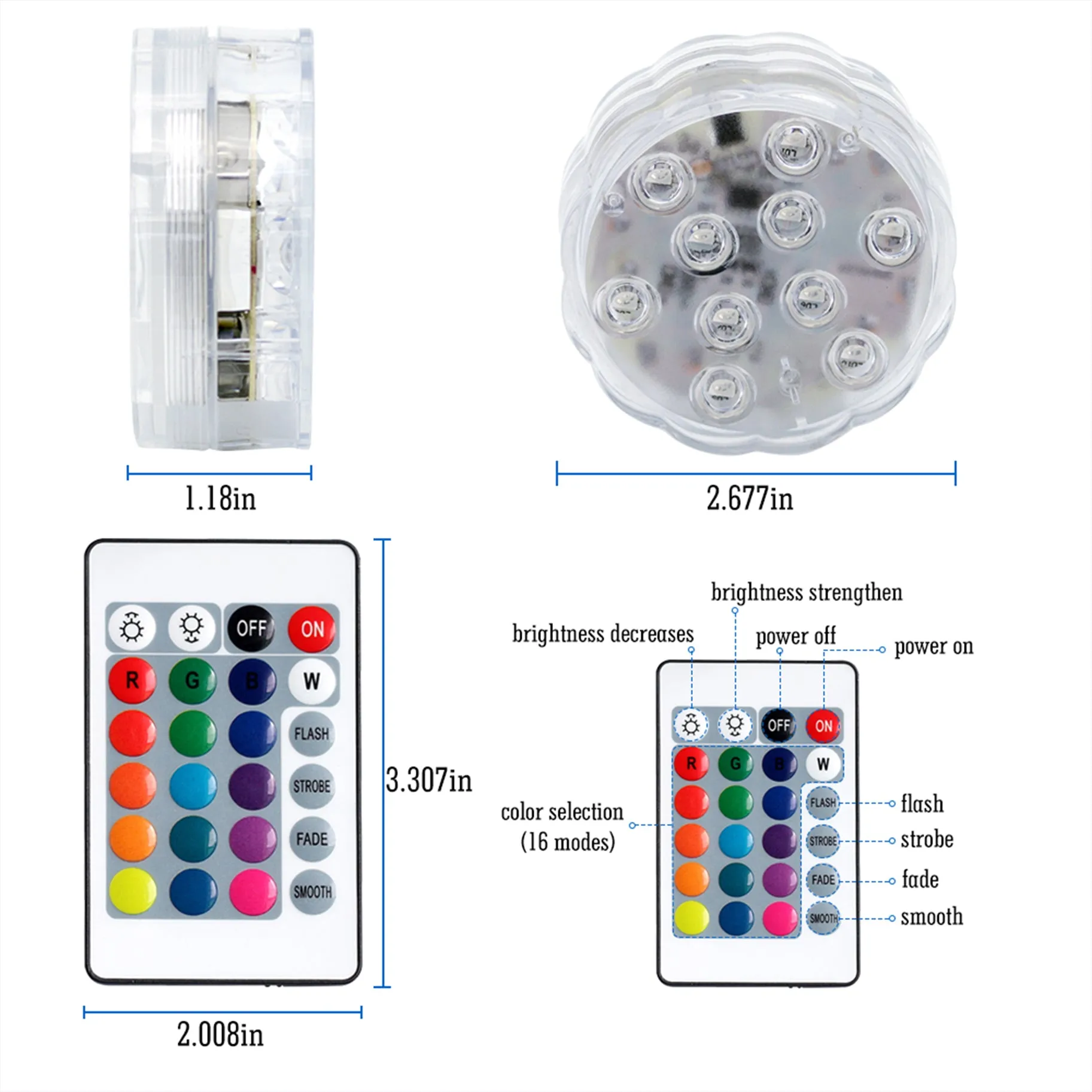 Battery Operated LED Submersible Lights(1 Packs)