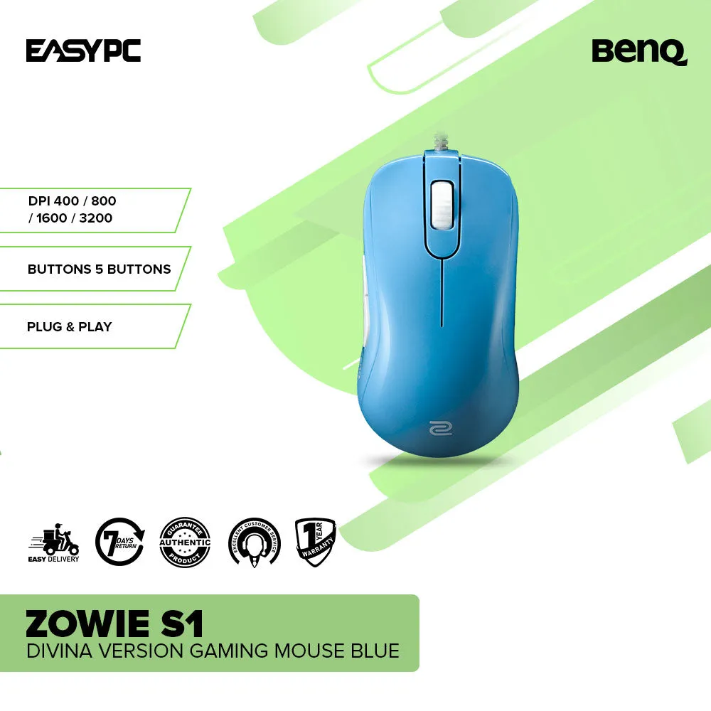 Benq Zowie S1 Divina Version Gaming Mouse Blue