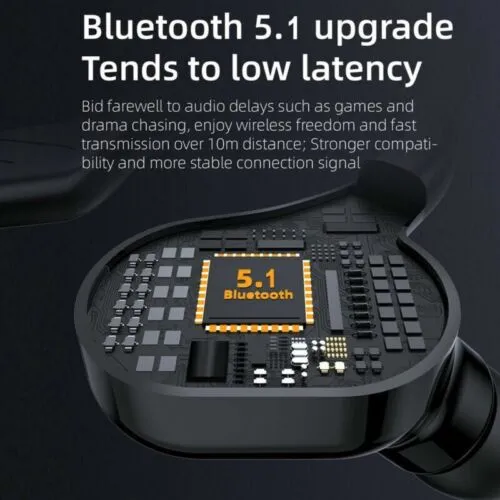 Bluetooth 5.1 Headset Wireless Earbuds Earphones Stereo Headphones Ear Hook Lot