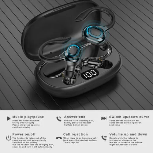 Bluetooth Earbuds for Iphone Samsung Android Wireless Earphone WaterProof