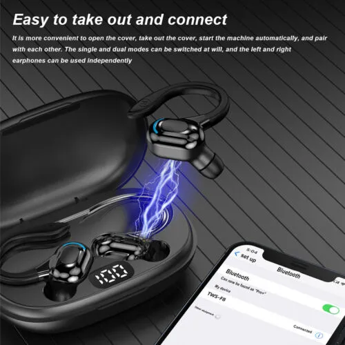 Bluetooth Earbuds for Iphone Samsung Android Wireless Earphone WaterProof