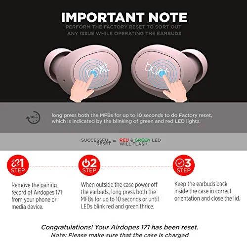 boAt Airdopes 171 Bluetooth Truly Wireless Earbuds with Mic(Rose Gold)