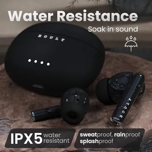 Boult Audio W20 Truly Wireless in Ear Earbuds, 35H Playtime, Zen™ ENC Mic, 45ms Low Latency, 13mm Bass Drivers, Type-C Fast Charging, Touch Controls, IPX5 ear buds TWS (Space Black)