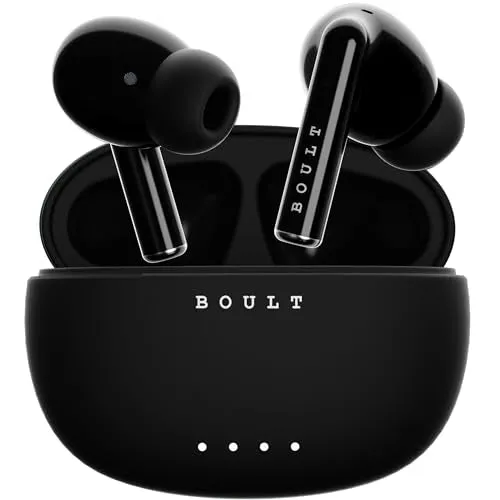 Boult Audio W20 Truly Wireless in Ear Earbuds, 35H Playtime, Zen™ ENC Mic, 45ms Low Latency, 13mm Bass Drivers, Type-C Fast Charging, Touch Controls, IPX5 ear buds TWS (Space Black)