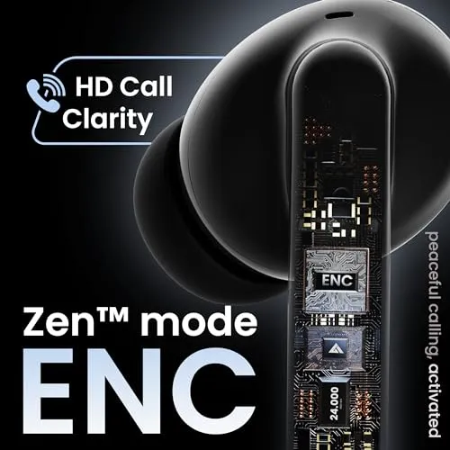 Boult Audio W20 Truly Wireless in Ear Earbuds, 35H Playtime, Zen™ ENC Mic, 45ms Low Latency, 13mm Bass Drivers, Type-C Fast Charging, Touch Controls, IPX5 ear buds TWS (Space Black)