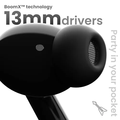Boult Audio W20 Truly Wireless in Ear Earbuds, 35H Playtime, Zen™ ENC Mic, 45ms Low Latency, 13mm Bass Drivers, Type-C Fast Charging, Touch Controls, IPX5 ear buds TWS (Space Black)