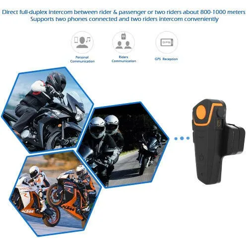 BT-S2 Motorcycle Helmet BT Intercom Waterproof Wireless Interphone